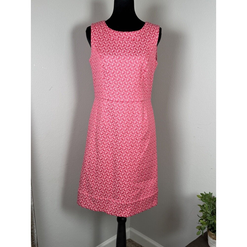 Brooks Brothers 346 Pink Paisley Jacquard Sleeveless Sheath Dress Size 6